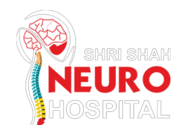 Shri Shah Neuro Hospital logo showing brain and spine illustration