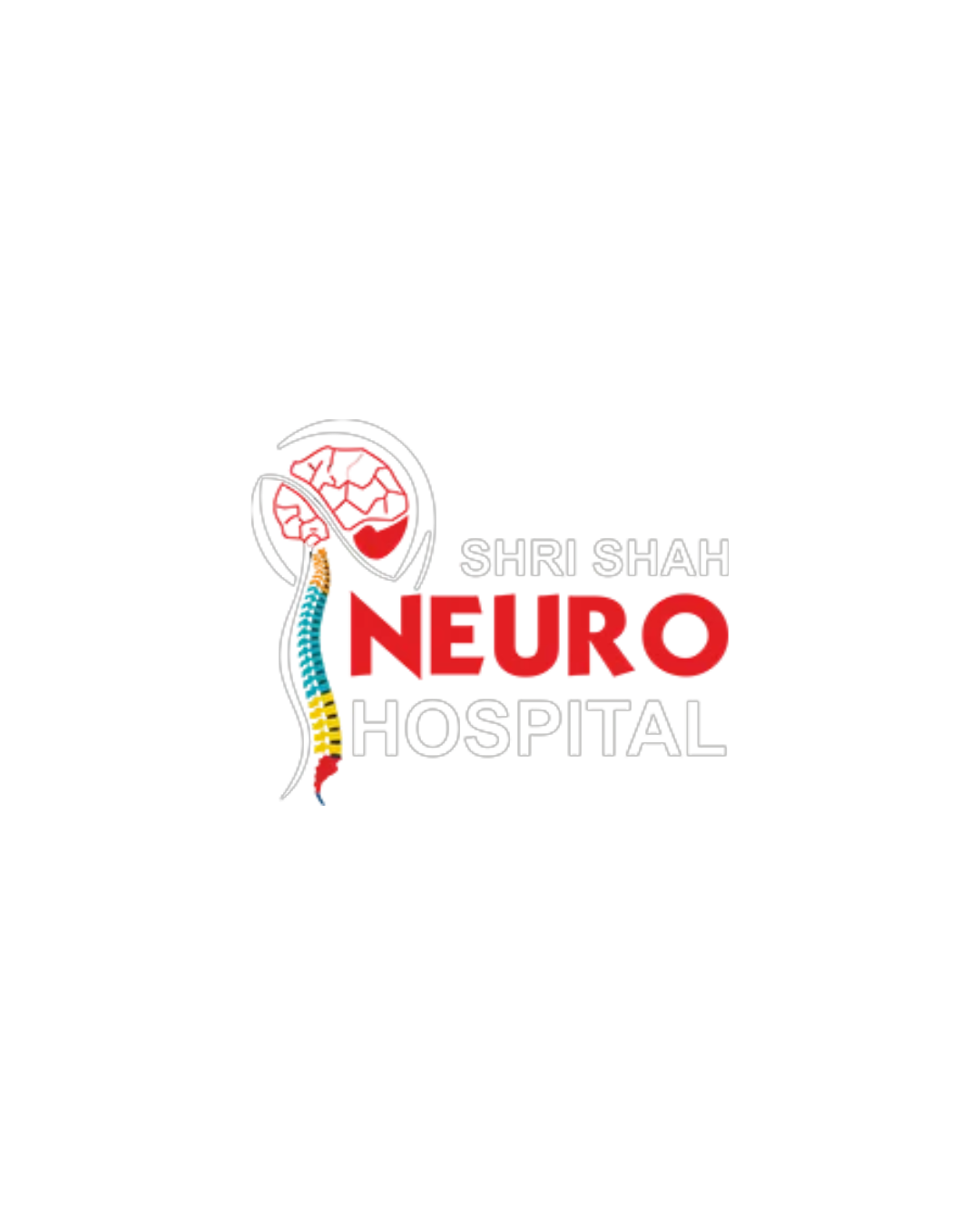 Shri Shah Neuro Hospital logo showing brain and spine illustration